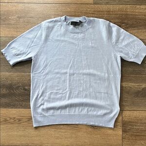 Zara Light Blue Short Sleeve Sweater Sz S